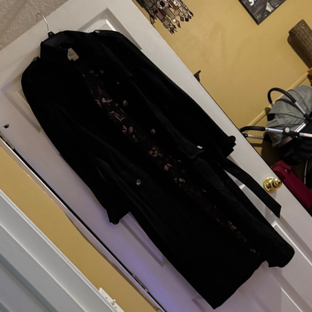 We The Free people Black sueded goat Leather Jacket
